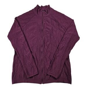 Fabletics Luciana Long Sleeve Zip-Up Jacket Women’s Size XL Maroon Purple NWT